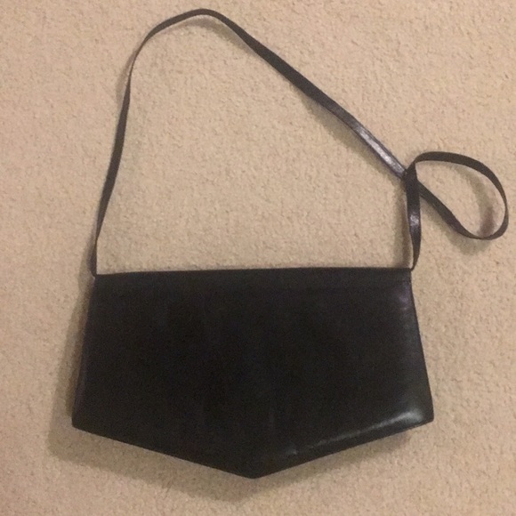 Charles Jordan black clutch w 35” shoulder strap - Picture 2 of 4